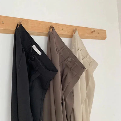 Pantalón de Mujer Cintura Alta 2024 | Pantalón Recto de Oficina Estilo Coreano Casual Elegante