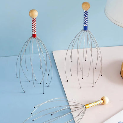 Octopus Head Massager Acero Inoxidable | Masajeador de Cabeza y Cuero Cabelludo | Aliviador de Estrés y Picazón