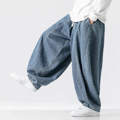 Pantalones Casual Japoneses para Hombre – Jeans Lantern Baggy Oversize Hip Hop Streetwear Pierna Ancha Denim