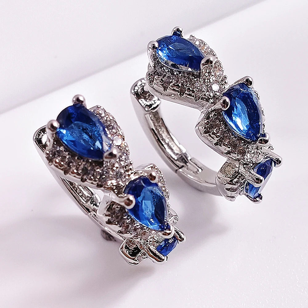 Pendientes Elegantes Redondos con Cristales – Aretes Colgantes de Lujo para Mujer, Joyería de Moda