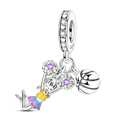 Charm de Plata S925 Hamster, Terrier y Princesa – Abalorios Brillantes para Pulseras Originales 3mm