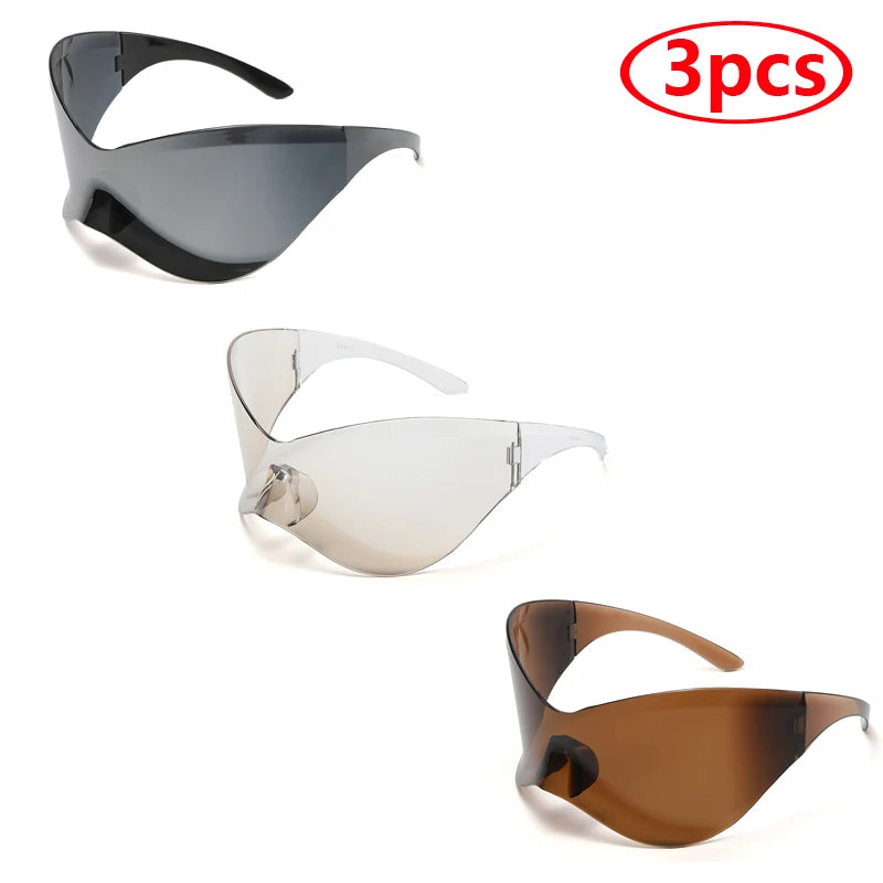 Nuevas Gafas de Sol Oversized Y2K Punk Sin Montura | Unisex Hip Hop Sport One Piece UV400