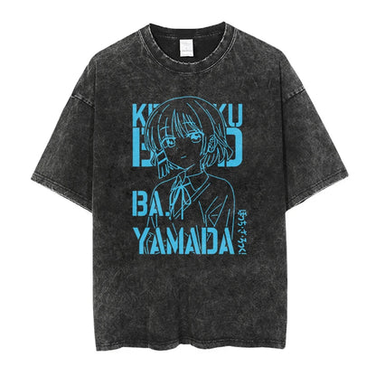 Camiseta Oversized Bocchi Club | Anime Bocchi The Rock Hombre | Algodón Estampada Creativa