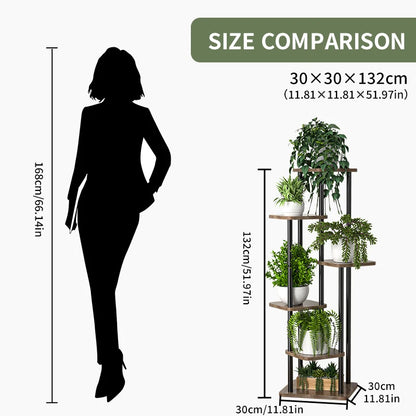 Soporte de Plantas de Madera – Estantería 4/5/6 Niveles para Macetas y Flores