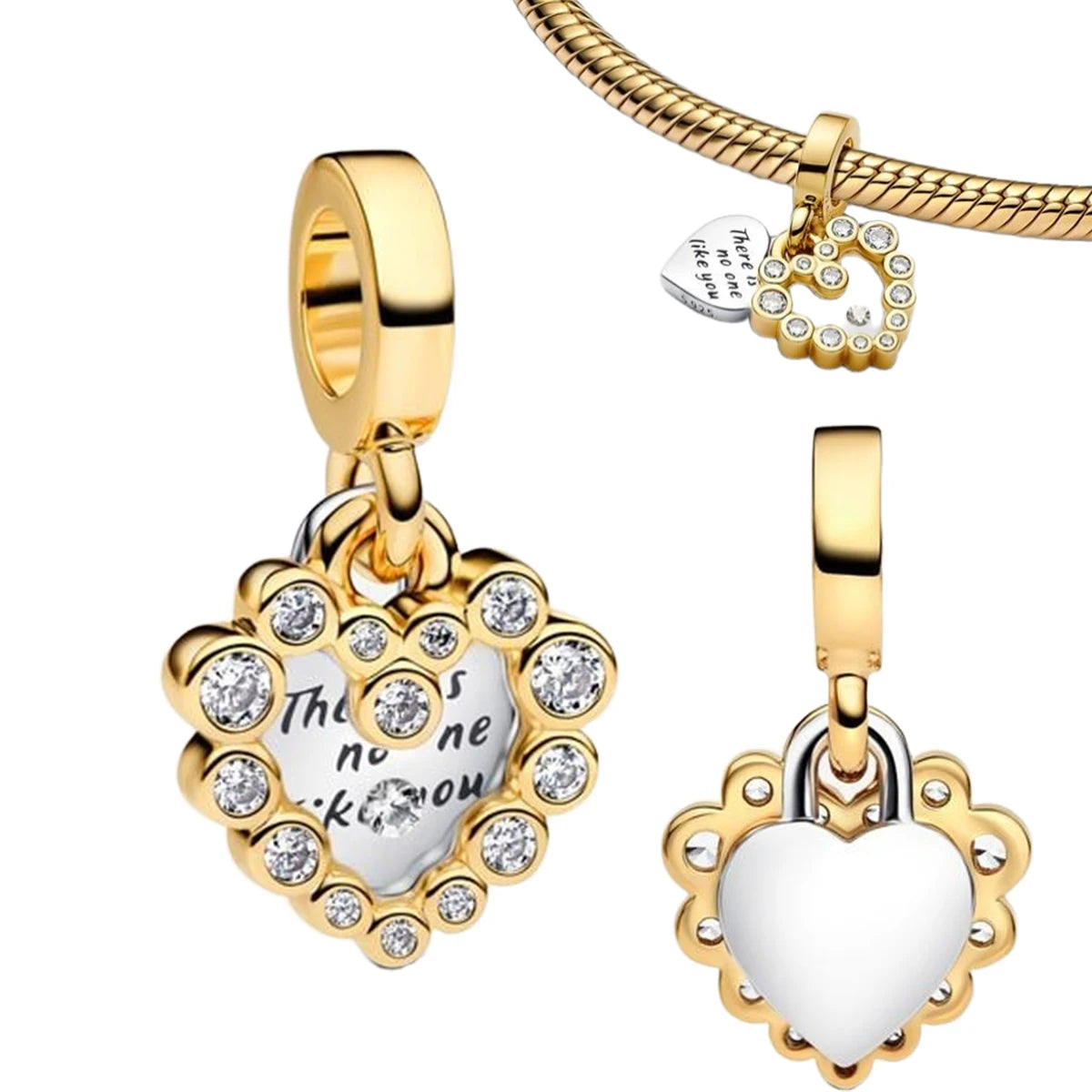 Charm Plata 925 Colgante Colorido Sol Luna Estrellas | Dije Compatible Pandora Pulsera y Collar Mujer