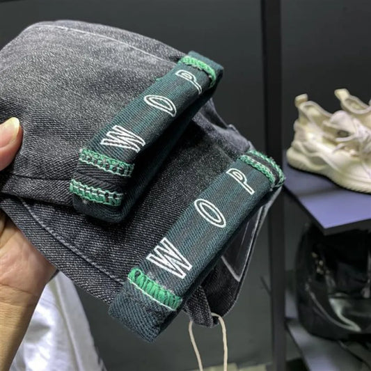 Jeans Slim Hombre Estilo Coreano con Estampado | Pantalón Vaquero Streetwear de Lujo Primavera Otoño