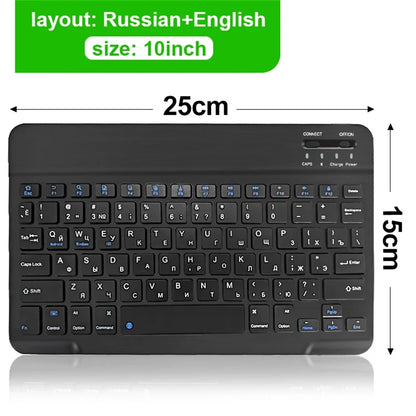 Teclado y Ratón Inalámbrico Bluetooth Universal – Compatible con iOS, Android y Windows, para iPad, Tablet y Laptop (Español, Coreano, Portugués, Ruso)