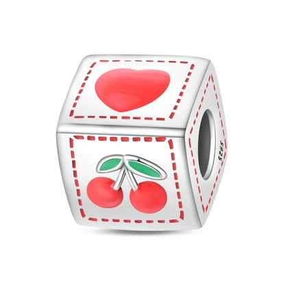 Charms de Plata 925 Frutas (Fresa, Cereza, Manzana y Aguacate) – Abalorios Coloridos para Pulseras Originales