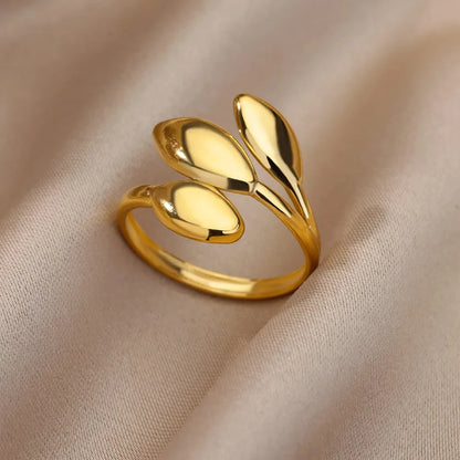 Anillos Clásicos de Acero Inoxidable 316L para Mujer - Color Dorado de Lujo Antialérgico y Duradero