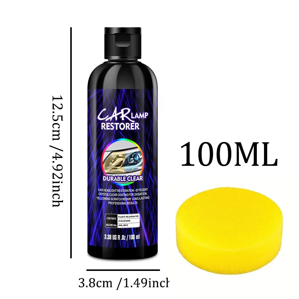 Kit Restauración de Faros Coche 30ml-300ml | Pulimento Eliminador de Rayones, Amarillamiento y Oxidación | Líquido Pulidor Lentes