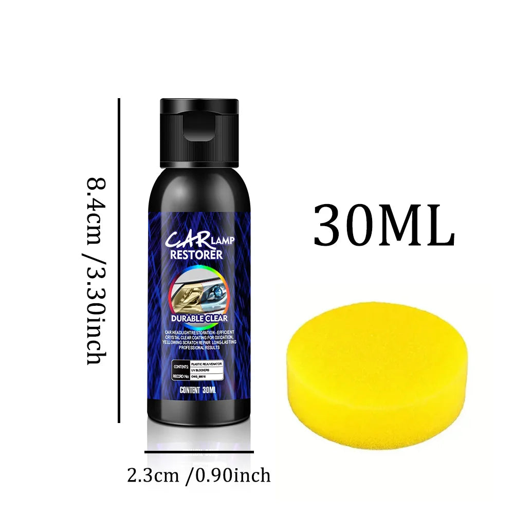Kit Restauración de Faros Coche 30ml-300ml | Pulimento Eliminador de Rayones, Amarillamiento y Oxidación | Líquido Pulidor Lentes