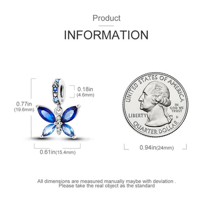 Charm Mariposa de Plata 925 | Dije para Pulsera o Collar 3mm Mujer Joyería Fina