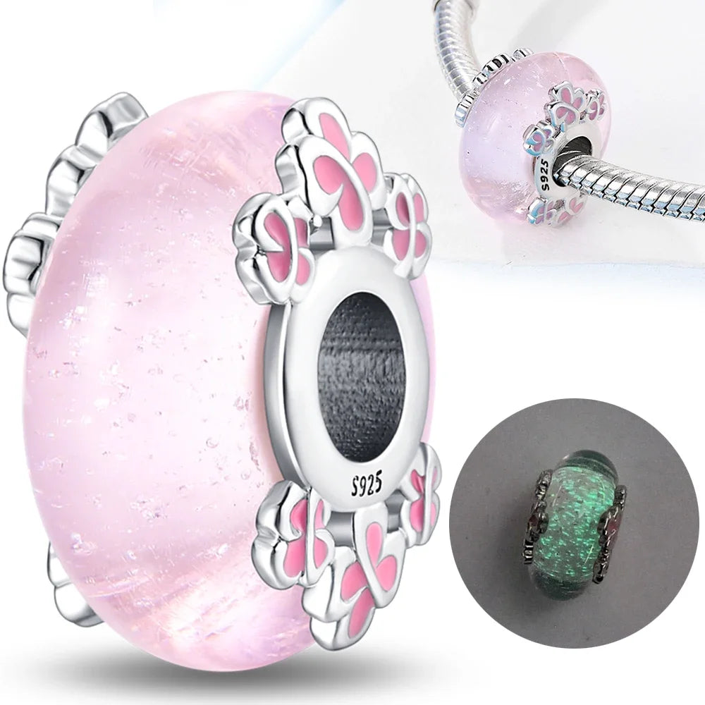 Anillo Flor de Cerezo Rosa en Plata 925 – para Pulseras Originales Mujer