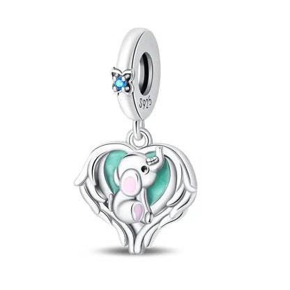 Charm Mascotas y Animales en Plata 925 – Gatito, Perrito y Oveja con Circonitas de Colores | Compatible Pulsera Pandora