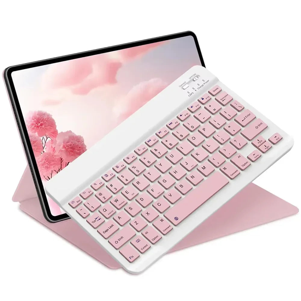 Teclado Bluetooth Universal para iPad, Samsung, Xiaomi y Tablets – Teclado Inalámbrico Portátil 7/10” con Batería Recargable