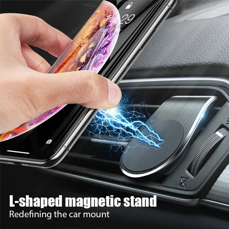 Soporte Magnético de Teléfono para Auto – Clip de Ventilación 360° | Compatible con iPhone, Xiaomi, Samsung y LG