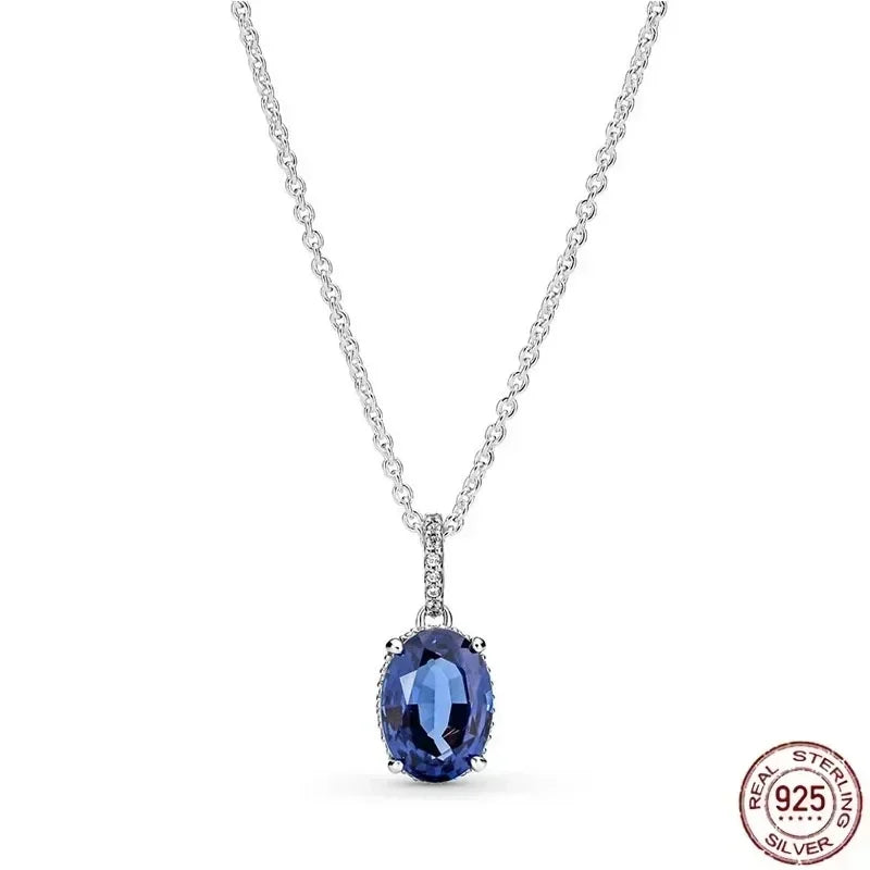 Collar colgante corazón redondo plata 925 – Dije clásico brillante compatible Pandora