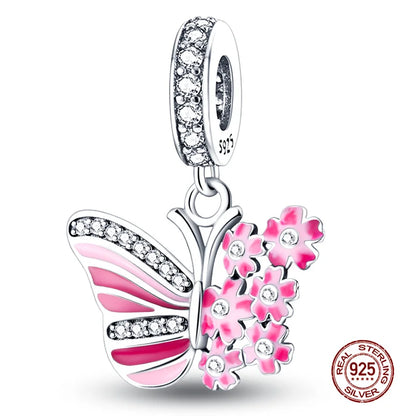Charm Mariposa de Plata 925 | Dije para Pulsera o Collar 3mm Mujer Joyería Fina