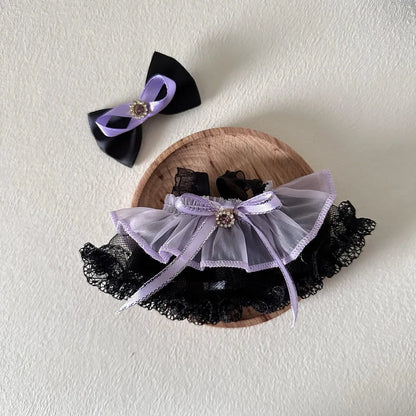 Labubu Peluche Colgante 17cm – Accesorios de Ropa Kpop Estilo Princesa con Vestido de Moño, Muñeco Idol Kawaii Regalo Colección