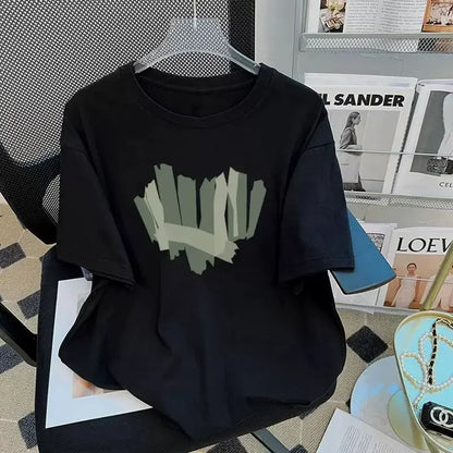 Camiseta Oversize Mujer Algodón Puro Blanca | Casual Verano 2024 Manga Corta