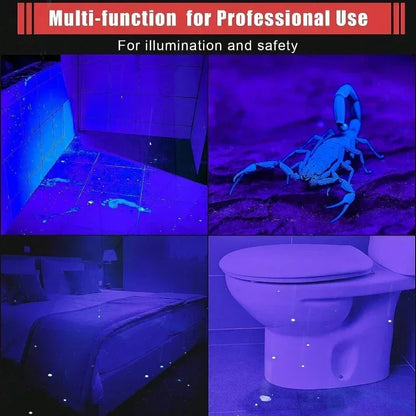 Linterna UV 395nm Portátil con Clip – Detector de Orina de Mascotas, Escorpiones y Uso Multifuncional