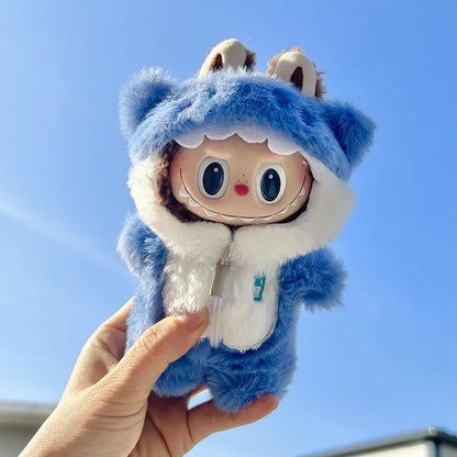 Ropa de Muñeco de Peluche 17cm | Accesorios Mini para Labubu Kpop Idol - Traje de Tiburón DIY