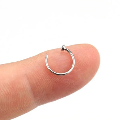 Set de 2/6 Piercings Falsos de Nariz y Labio – Aros de Acero Inoxidable 316L para Mujer
