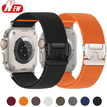 Correa de Nylon Trenzado Elástica para Apple Watch – Compatible Ultra 2, Series 10-6, SE (41mm-49mm)