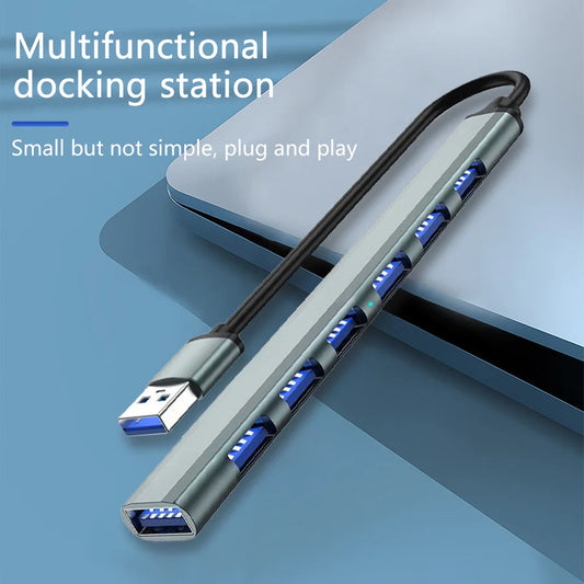 7 USB Ports Multi Splitter HUB Adapter OTG Type C or USB male port optional  For  PC Laptop Computer Phone accessory