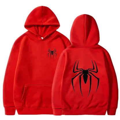 Hoodie Y2K Spider – Sudadera Streetwear Hombre Oversize, Estilo Retro Hip Hop Punk