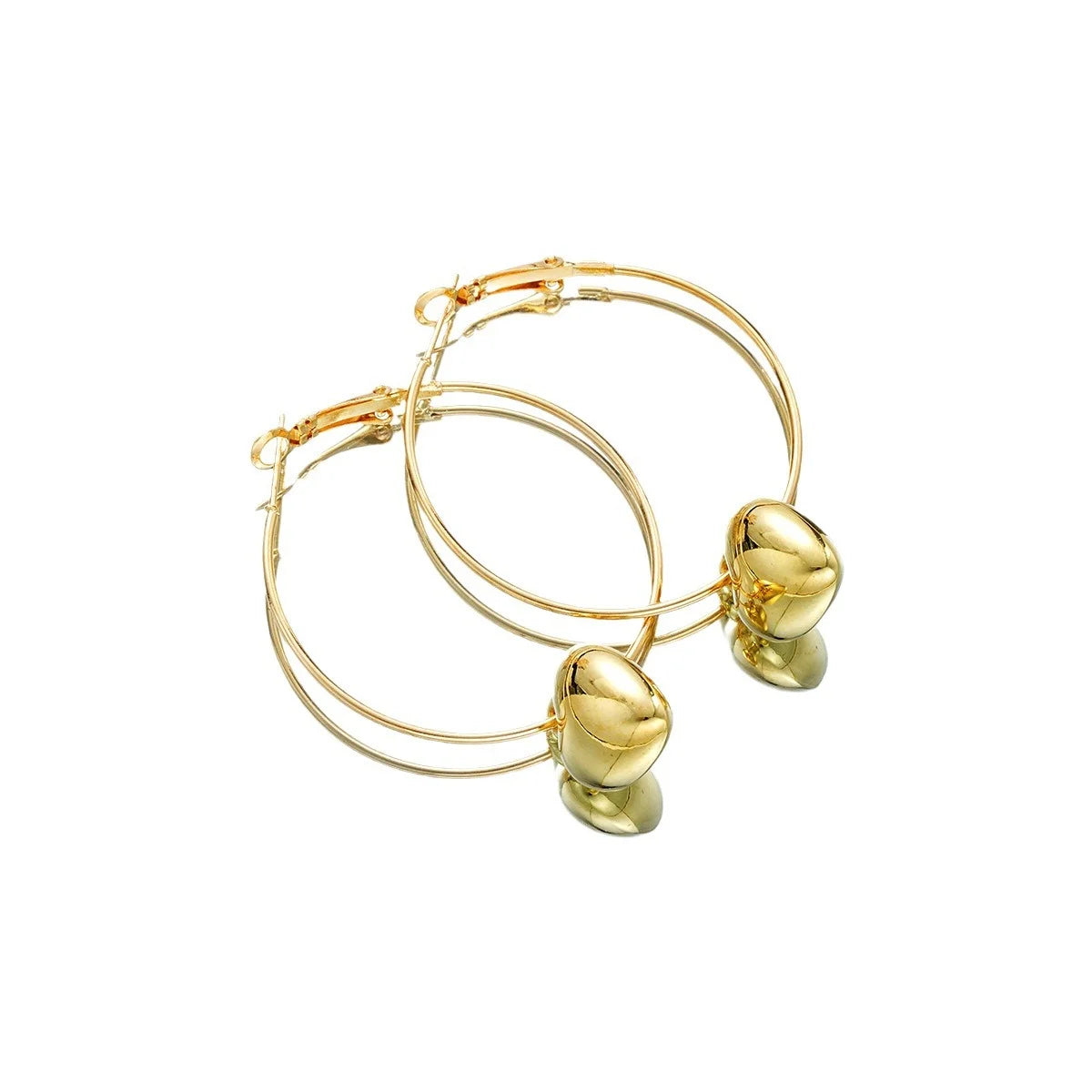 Pendientes Largos con Colgante de Corazón 2024 | Aros Grandes Dorados Estilo Coreano | Joyería de Moda para Mujer