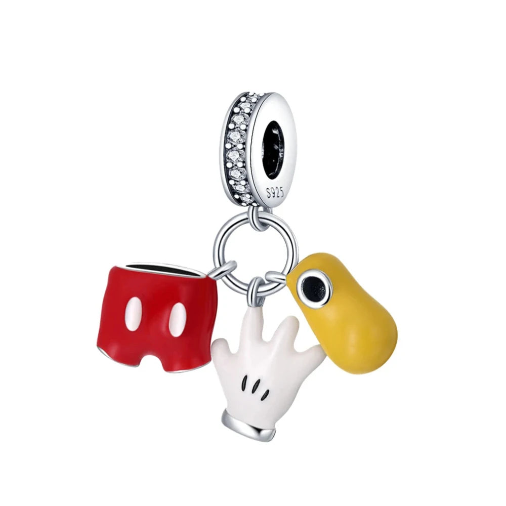 Charm Disney en plata 925 – Mickey, Stitch, Olaf, Donald y Tigger para pulseras tipo Pandora, joyería mágica de princesa