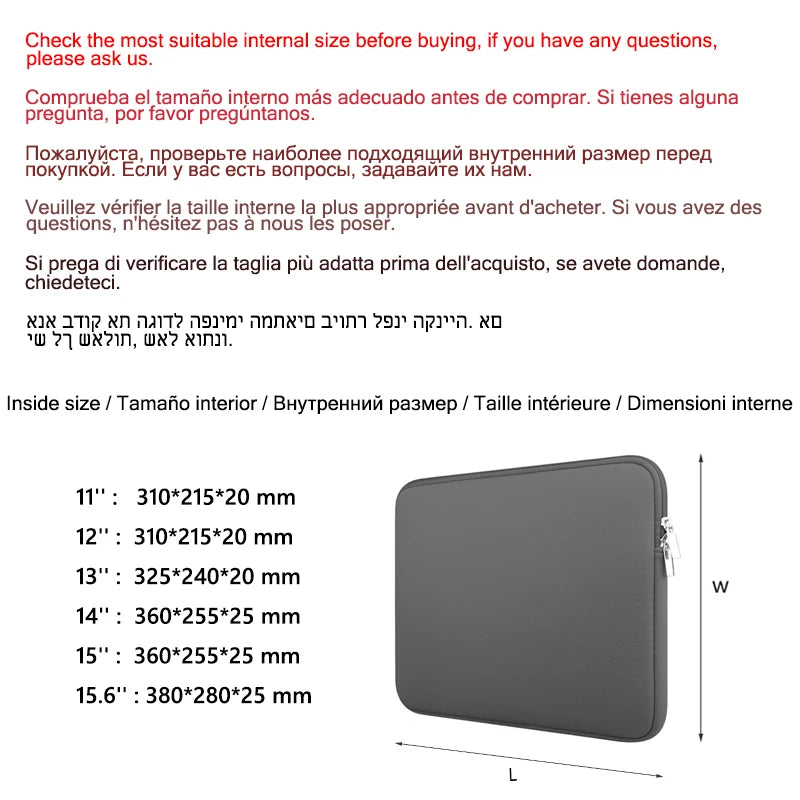 Laptop Bag Funda Protectora para Macbook Air/Pro, Xiaomi, HP, Dell – 11 a 15.6 Pulgadas