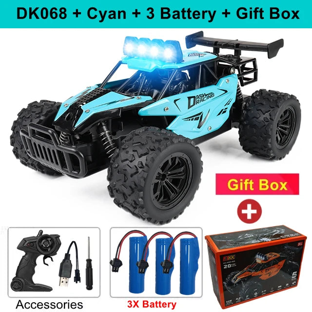 Coche RC Drift 1:16 Todoterreno – Control Remoto 2.4G Alta Velocidad con Luces LED Juguete para Niños