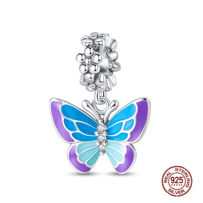 Charm Mariposa de Plata 925 | Dije para Pulsera o Collar 3mm Mujer Joyería Fina