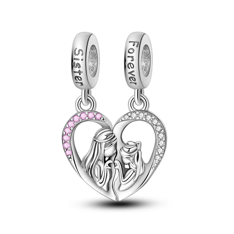 Original 925 Sterling Silver Mother's Love Embrace Charms Beads Pendants Fit S925 Bracelet Necklace Fine DIY Jewelry