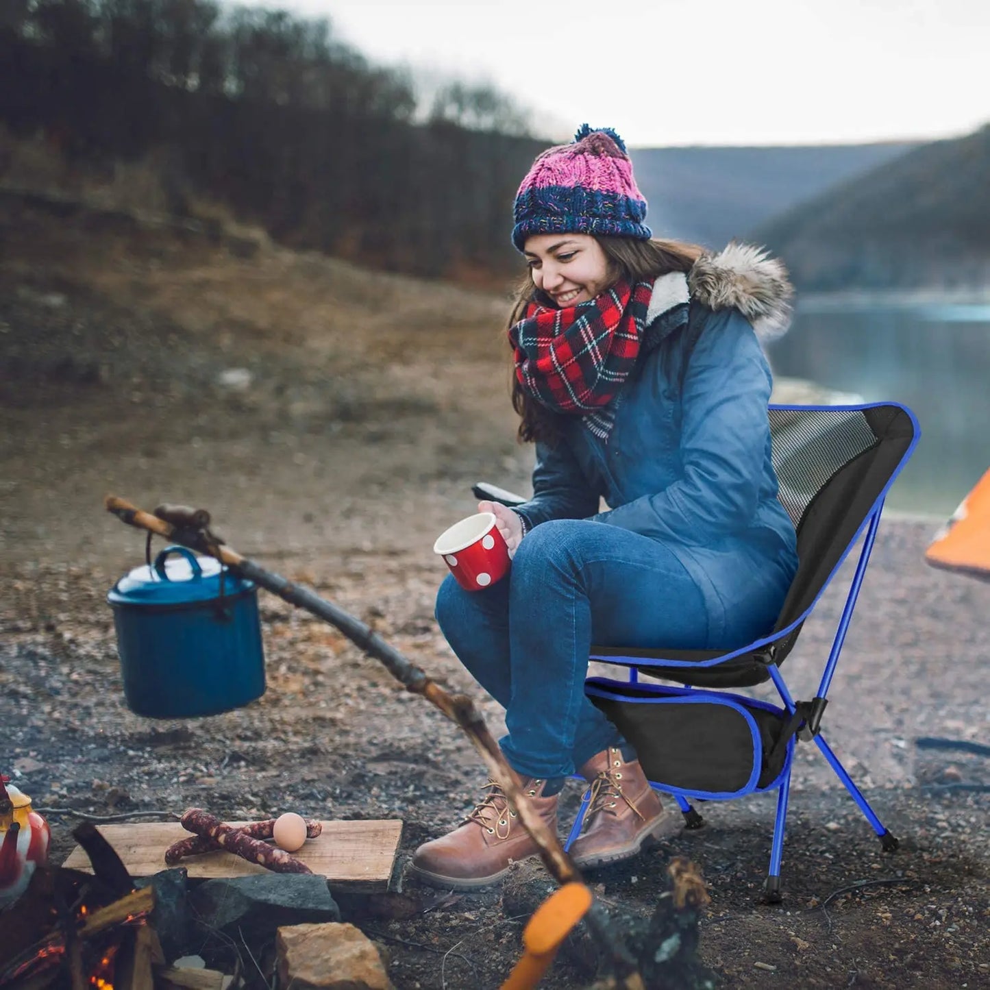Silla Plegable Ultraligera – Portátil de Aluminio y Nylon para Camping, Pesca y Jardín