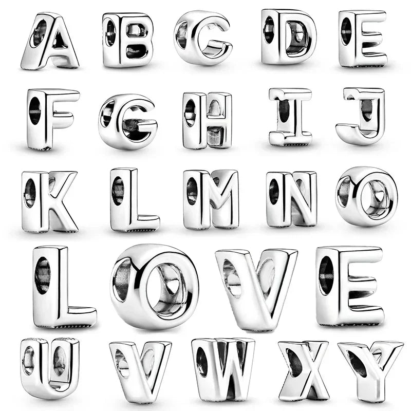 Beads Letras A-Z en Plata – Abalorios de Colores para Pulseras Originales DIY