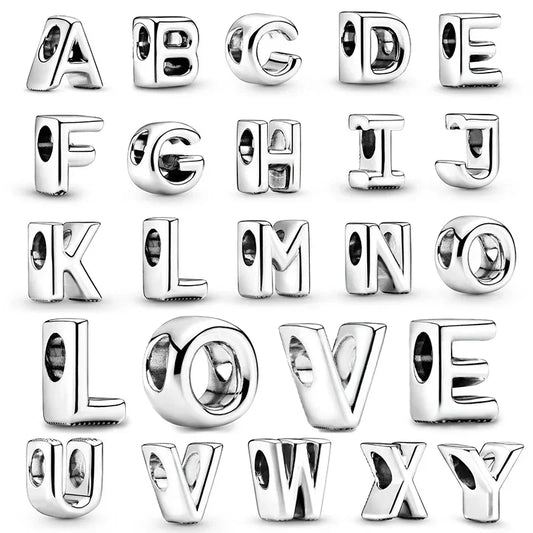 Beads Letras A-Z en Plata – Abalorios de Colores para Pulseras Originales DIY