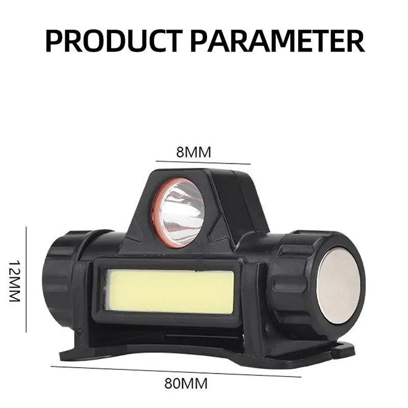 Linterna Frontal Recargable USB LED COB | Faro de Cabeza Súper Brillante, Magnético, Impermeable para Pesca y Actividades al Aire Libre