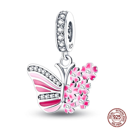 925 Sterling Silver Chameleon Luminous Firefly Butterfly Charms Beads Fit Qikaola 925 Original Bracelets Fine DIY Jewelry Making