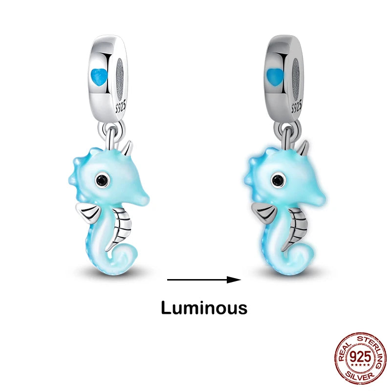 925 Sterling Silver Chameleon Luminous Firefly Butterfly Charms Beads Fit Qikaola 925 Original Bracelets Fine DIY Jewelry Making
