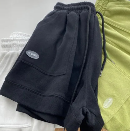 Pantaloneta Mujer Cintura Alta Ajustable | Short Deportivo Casual Pierna Ancha