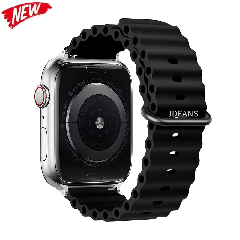 Correa Ocean Band Compatible con Apple Watch | Pulsera Deportiva Ajustable 49mm 45mm 44mm 41mm 40mm Series SE 3 6 7 8 9 10 Ultra