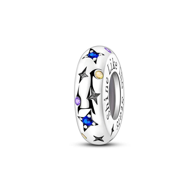 Charm de Plata 925 con Mariposa y Dragón – Abalorio Colorido con Zirconia Arcoíris para Pulseras DIY