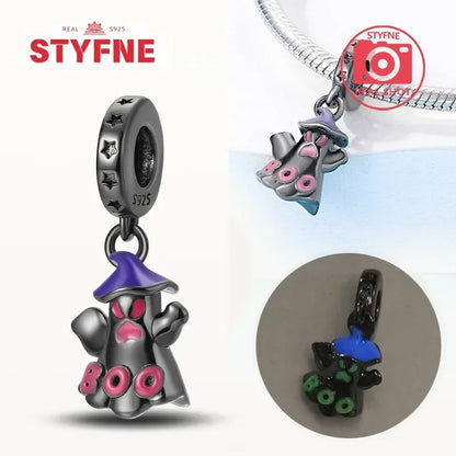 Charm Gato Negro de Plata 925 | Dije para Pulseras Pandora Mujer Joyería Fina