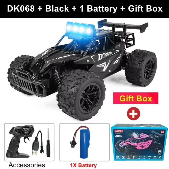 Coche RC Drift 1:16 Todoterreno – Control Remoto 2.4G Alta Velocidad con Luces LED Juguete para Niños