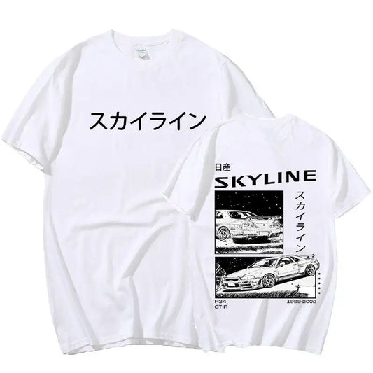 Camiseta Algodón Drift Japan AE86 | Anime Hombre y Mujer | Oversized Casual R34 Skyline GTR JDM