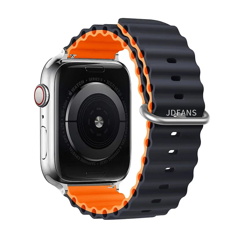 Correa Ocean Band Compatible con Apple Watch | Pulsera Deportiva Ajustable 49mm 45mm 44mm 41mm 40mm Series SE 3 6 7 8 9 10 Ultra