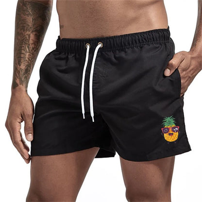 Bañador Hombre Piñas Verano | Shorts Playa Secado Rápido con Bolsillos y Forro – Swimwear Tropical